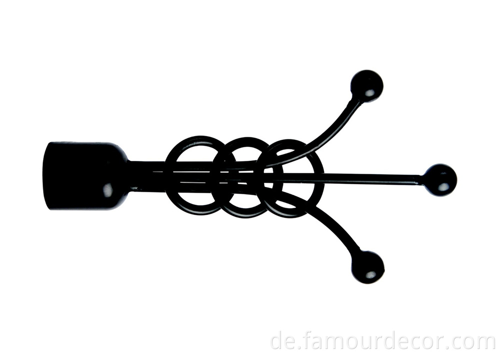Wrought iron three circle head curtain rod